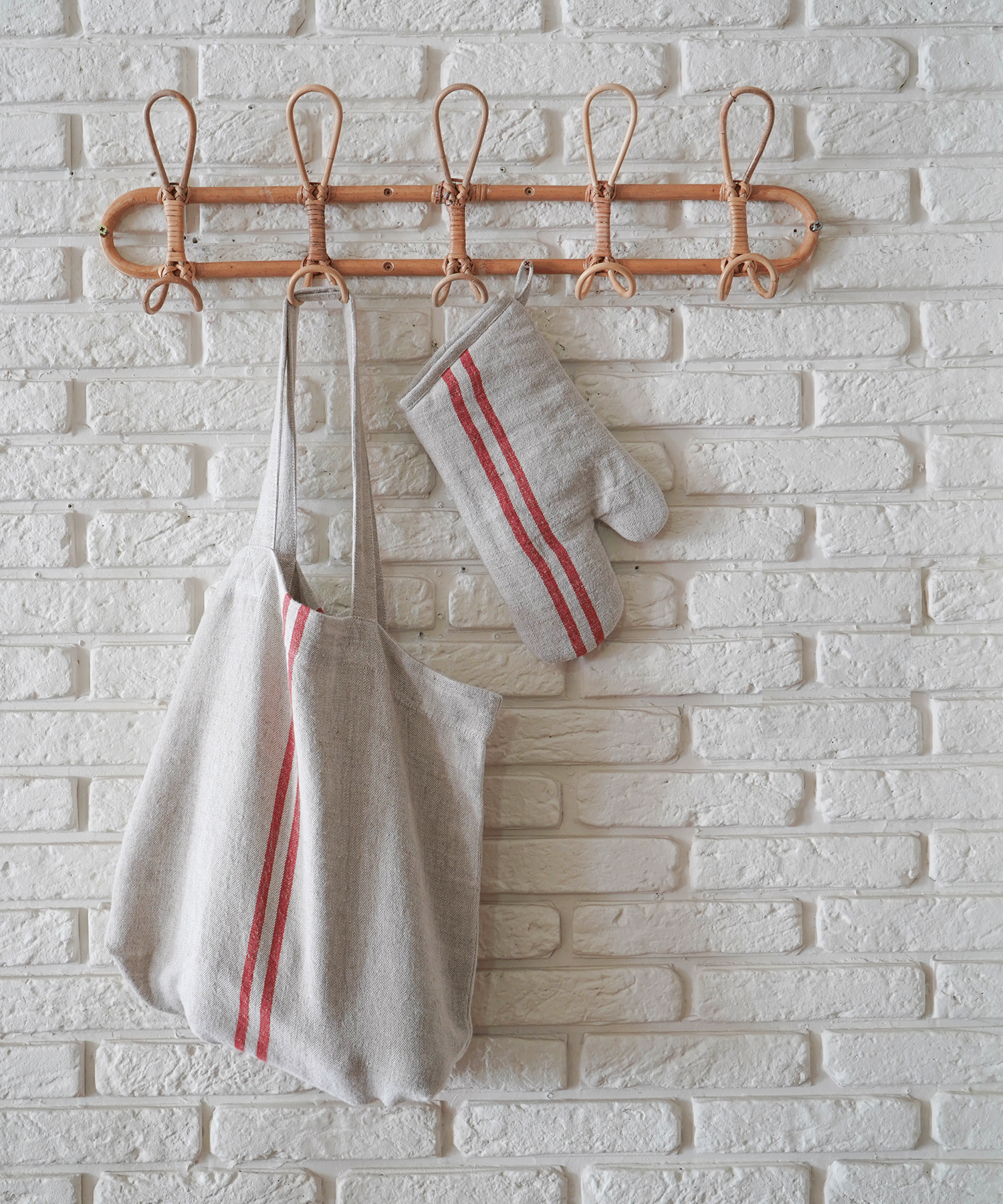 Wストライプミトン