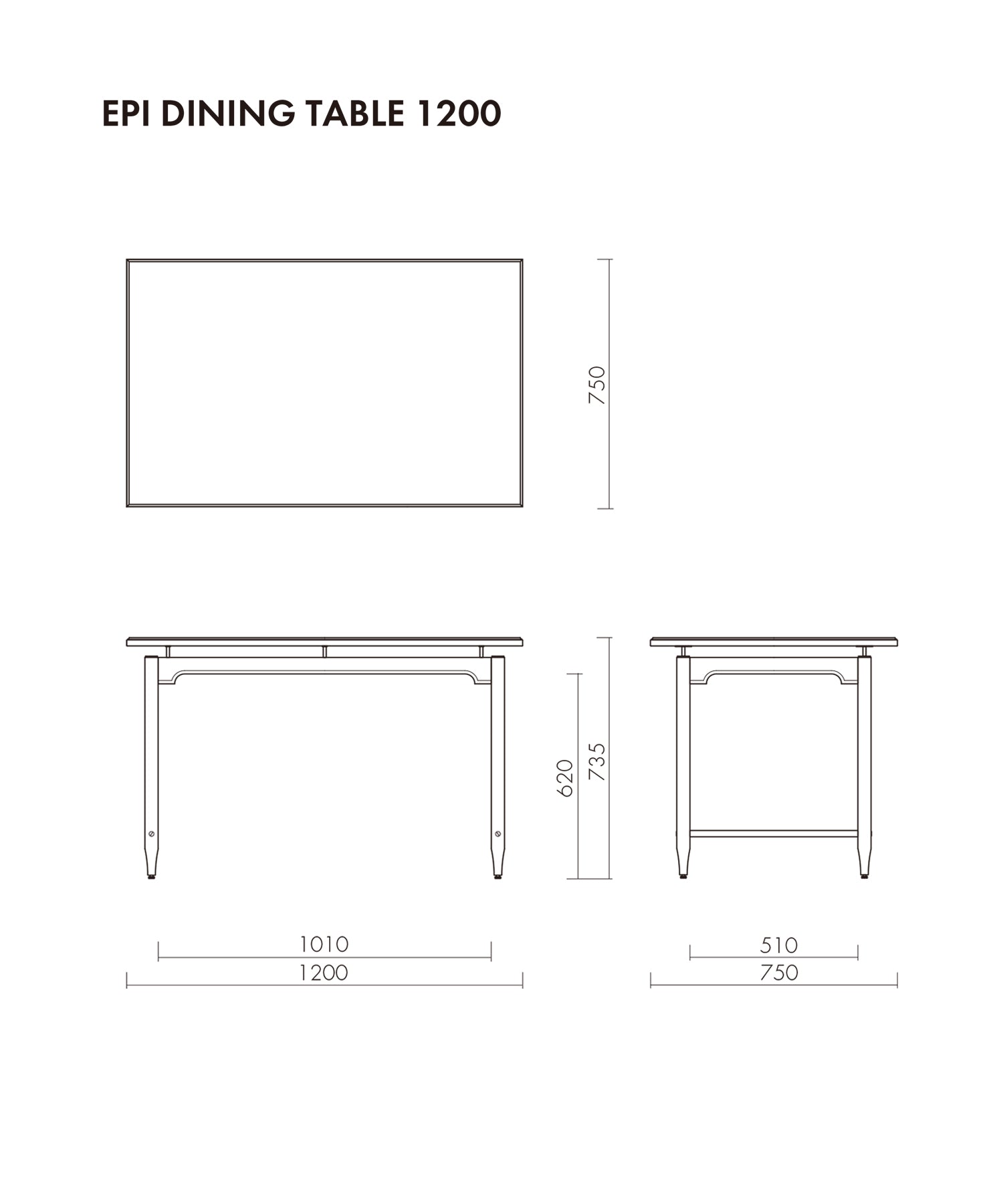 EPI DINING TABLE OAK 1200