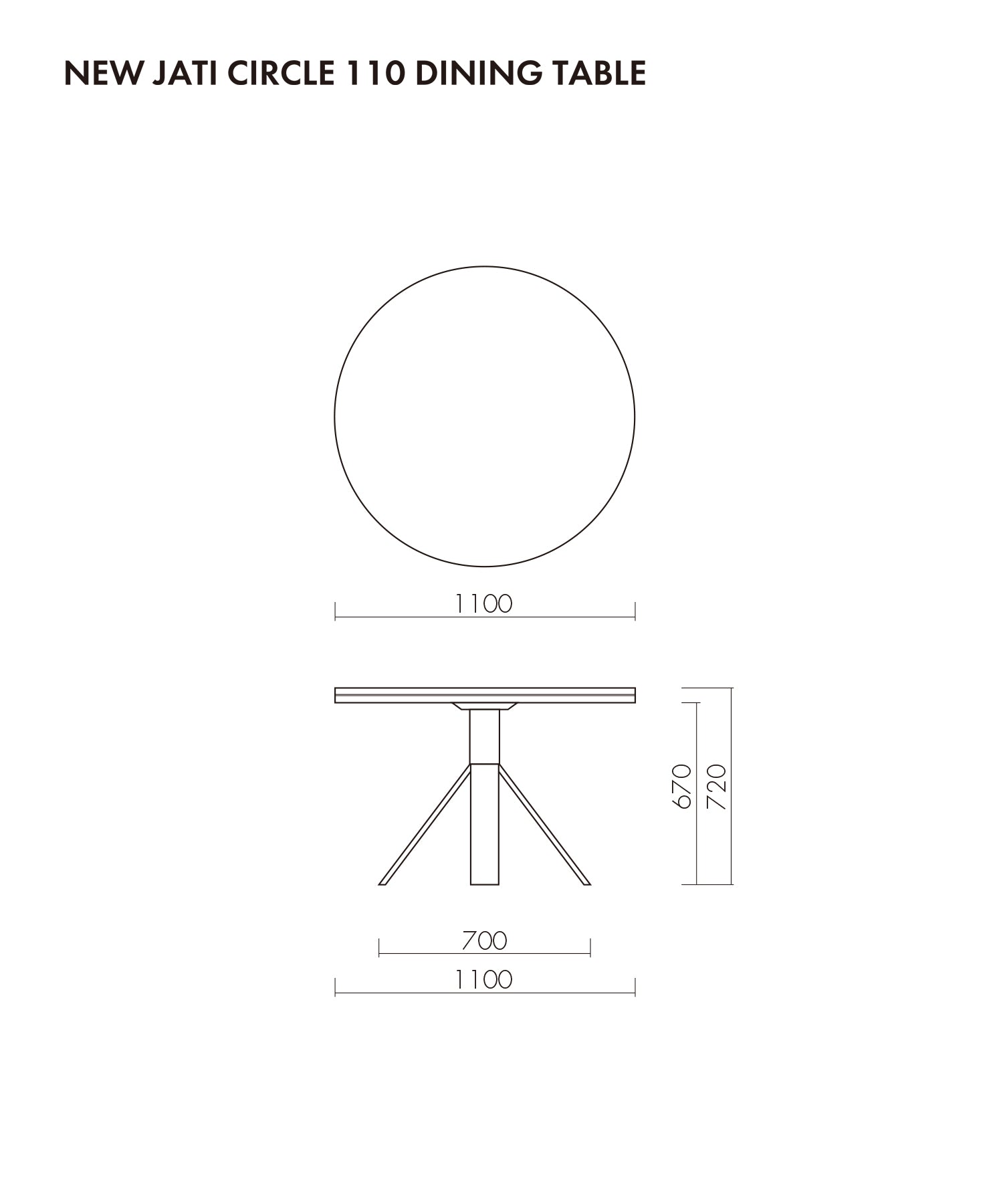 NEW JATI CIRCLE 1100 DINING TABLE