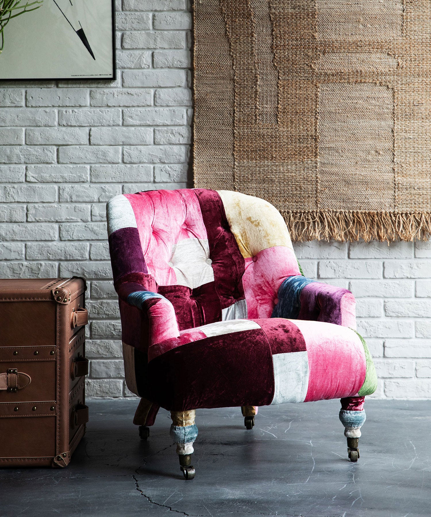 ANNE CHAIR VELVET PATCHWORK BOHEM