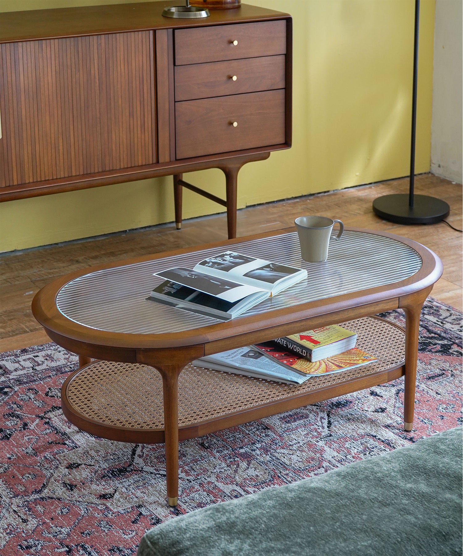 JULIE ラウンドコーヒーテーブル ダークブラウン - 北欧ヴィンテージの