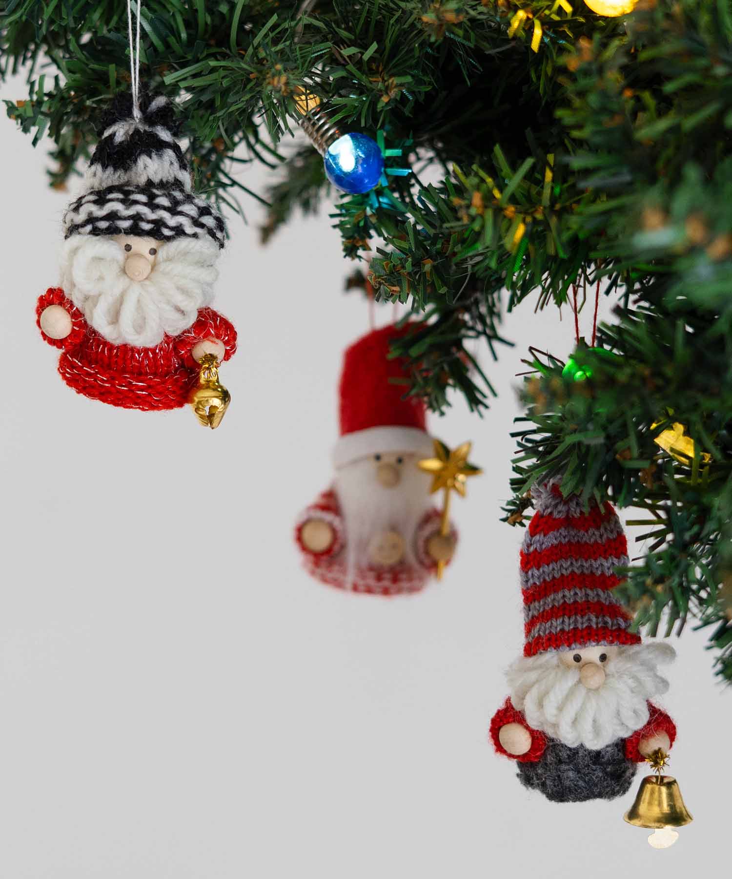 ノースクリスマスオーナメント ニットサンタ（3個セット）