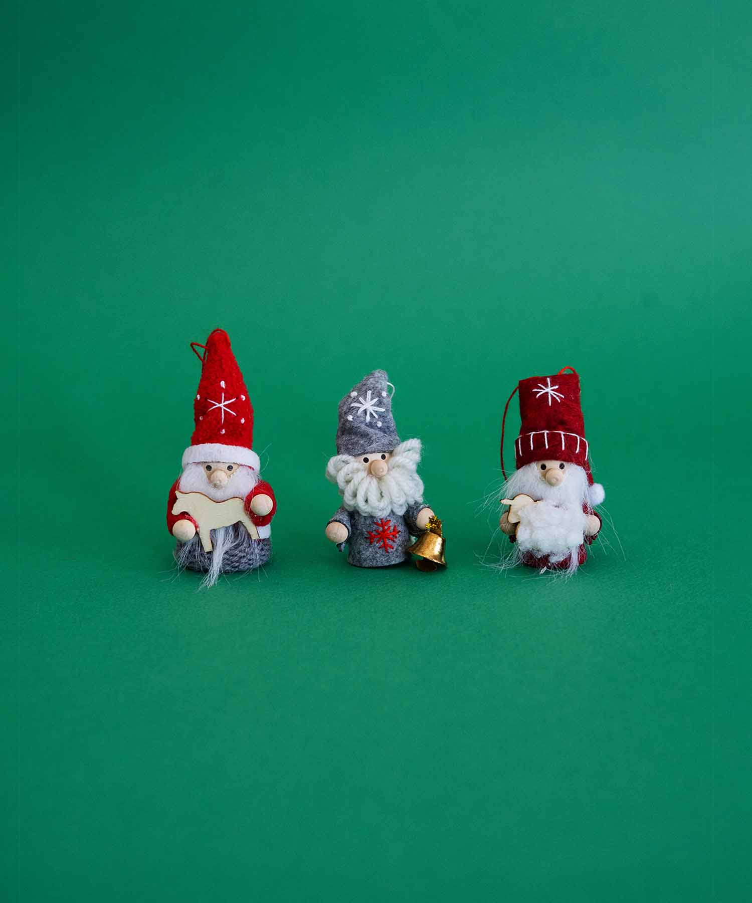 ノースクリスマスオーナメント コーンハットサンタ（3個セット）