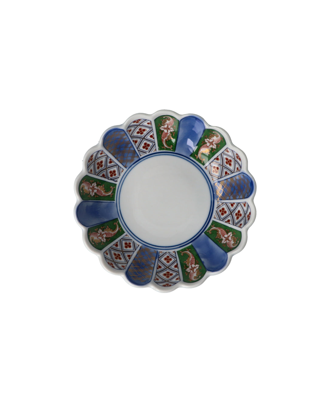 菊門さま専用 古伊万里 菊花型高台— 美しい手描き模様が際立つ上品な美濃焼高台皿