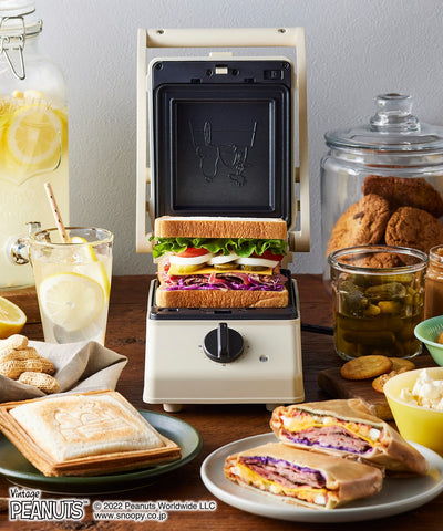 【OUTLET商品※箱色褪せあり】BRUNO（ブルーノ）PEANUTSグリルサンドメーカー　シングル