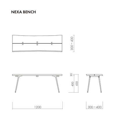 NEXA BENCH RAW OAK