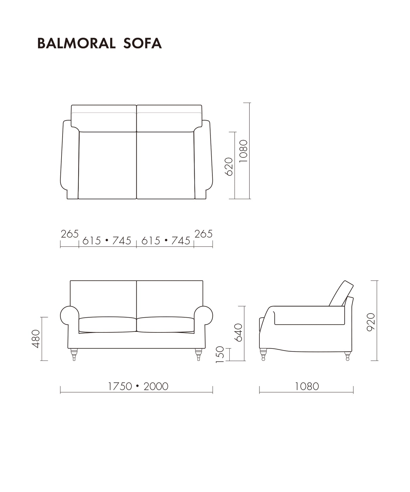 【HALO（ハロー）／予約商品・6月中旬入荷予定】 BALMORAL 2P SOFA