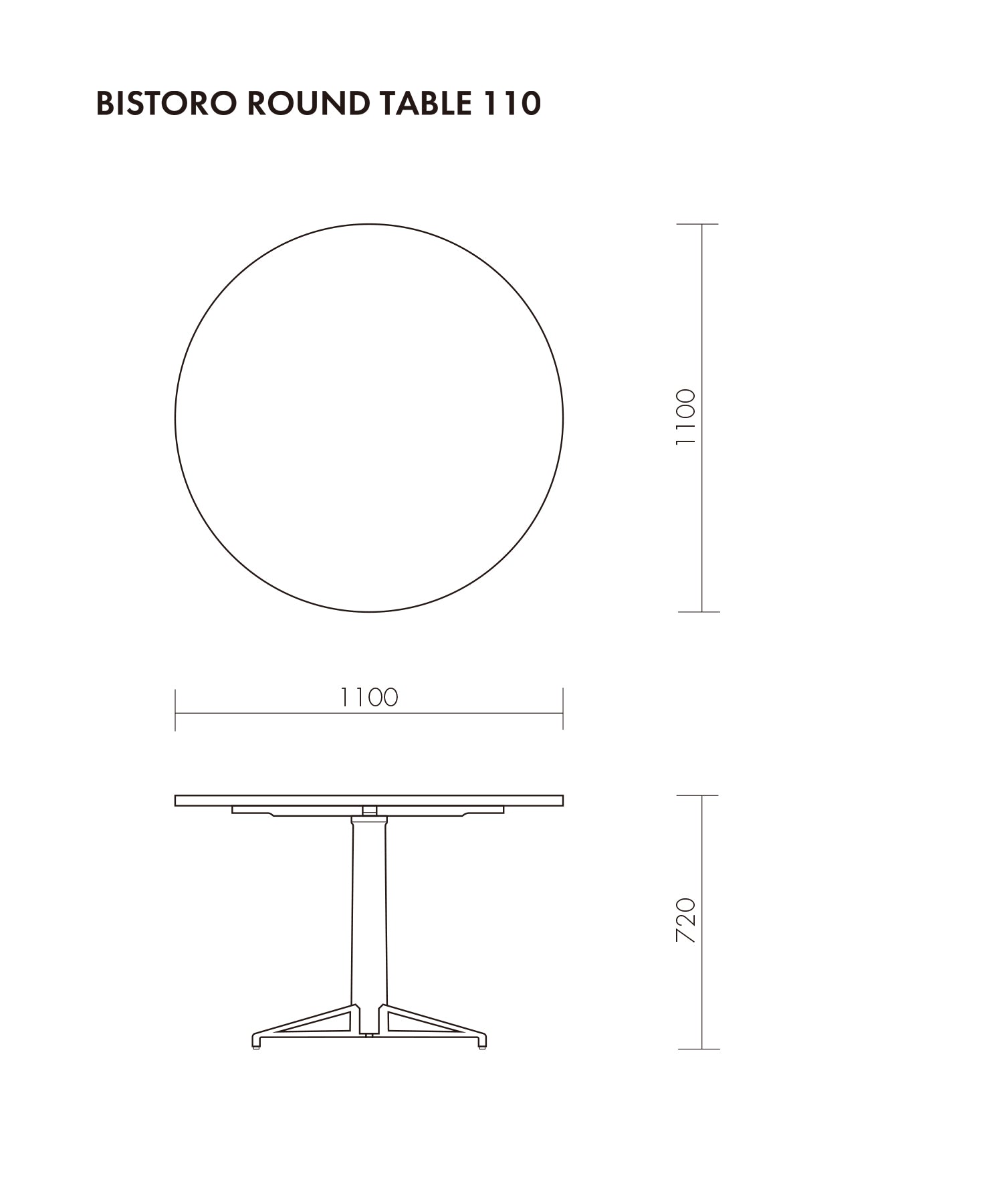 BISTRO ROUND TABLE 1100 RAW OAK