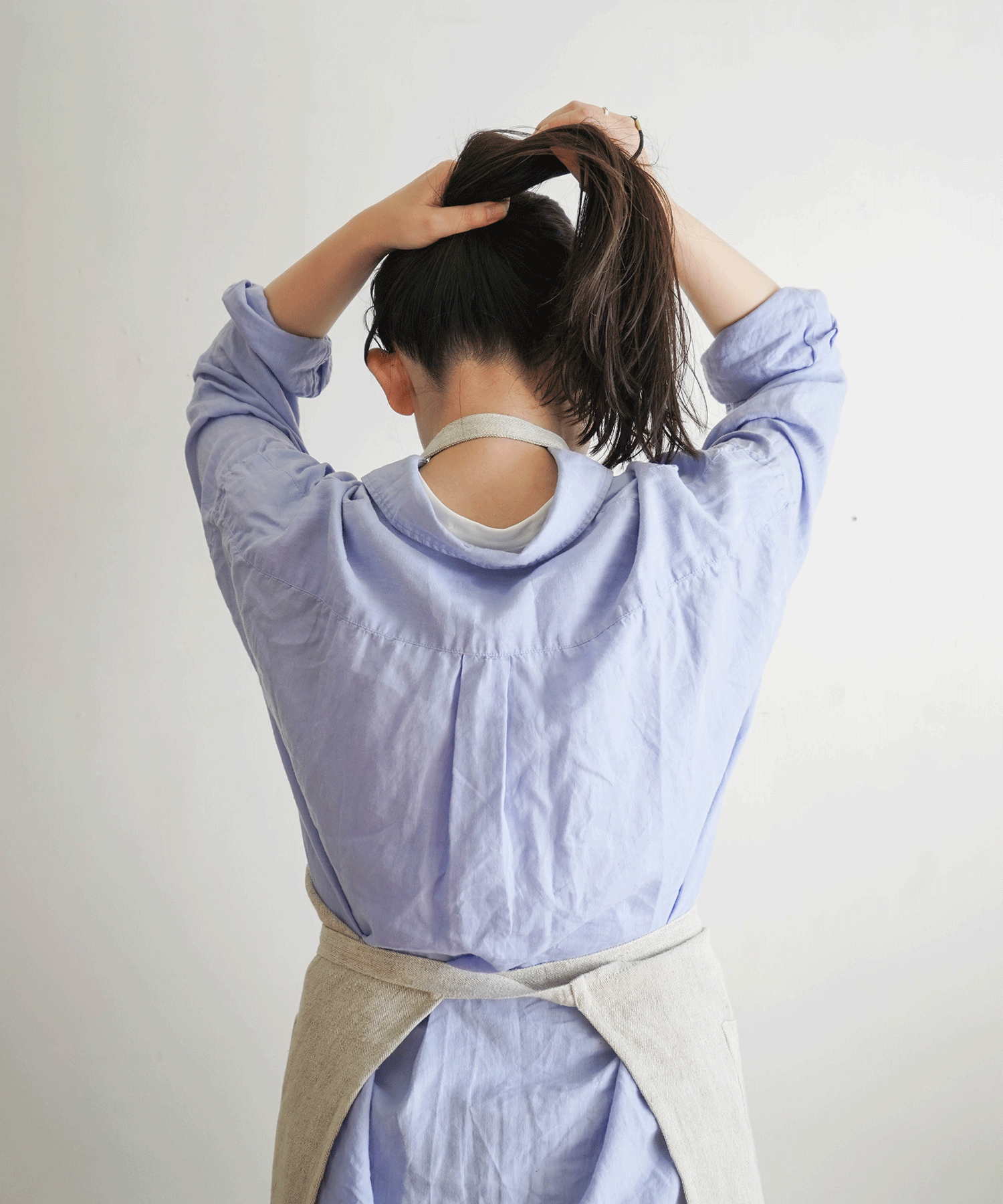 Wストライプエプロン