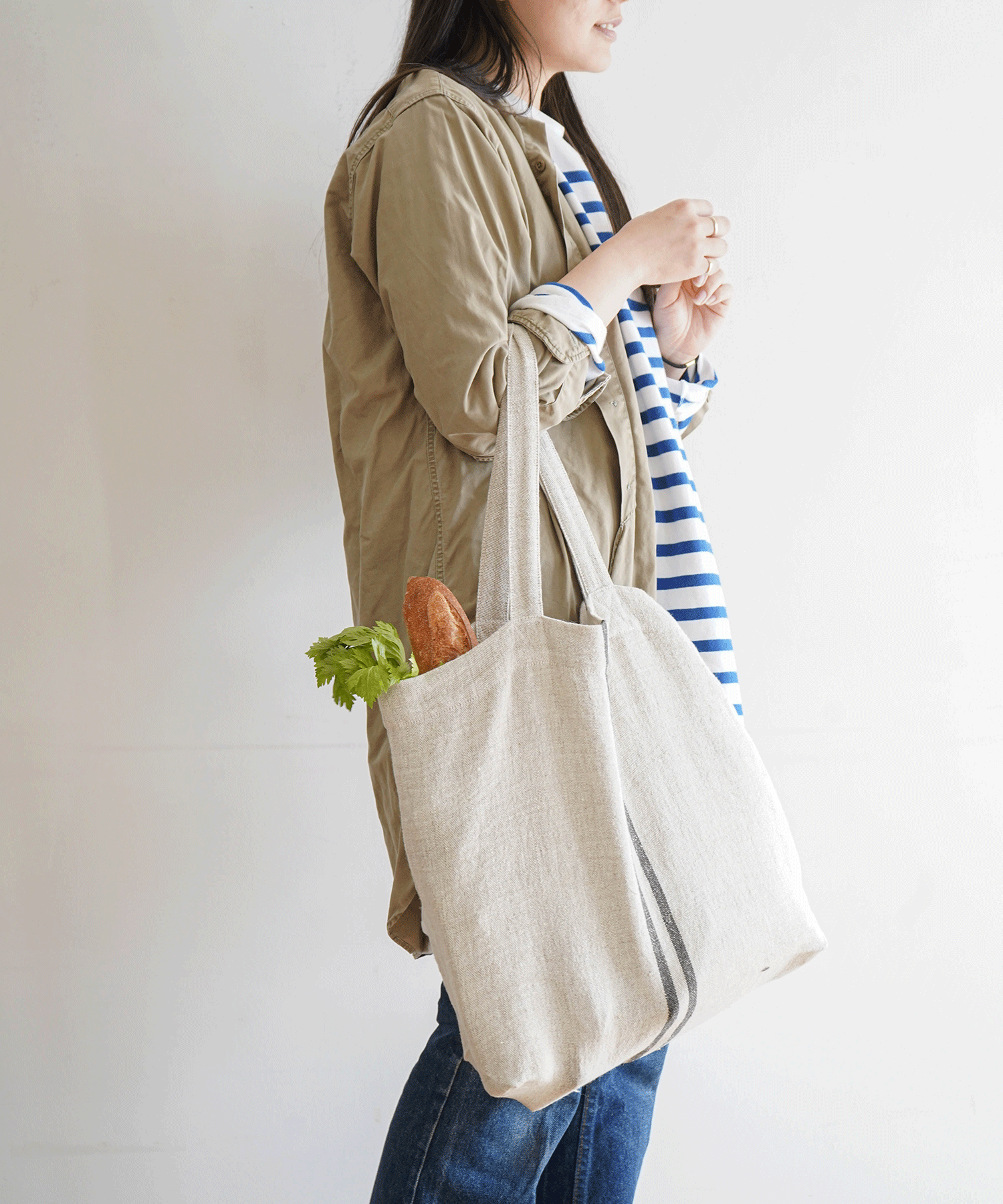 Wストライプトート