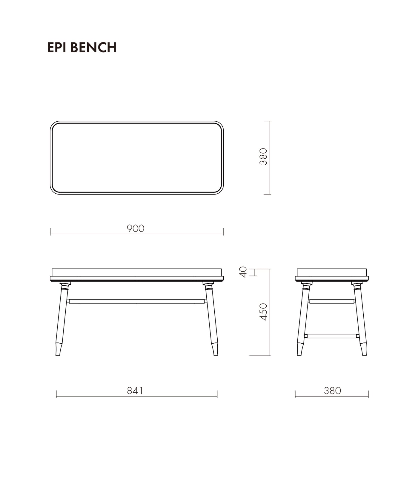 【ecruxe（エクリュクス）】 EPI BENCH WALNUT