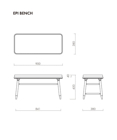 【ecruxe（エクリュクス）】 EPI BENCH WALNUT