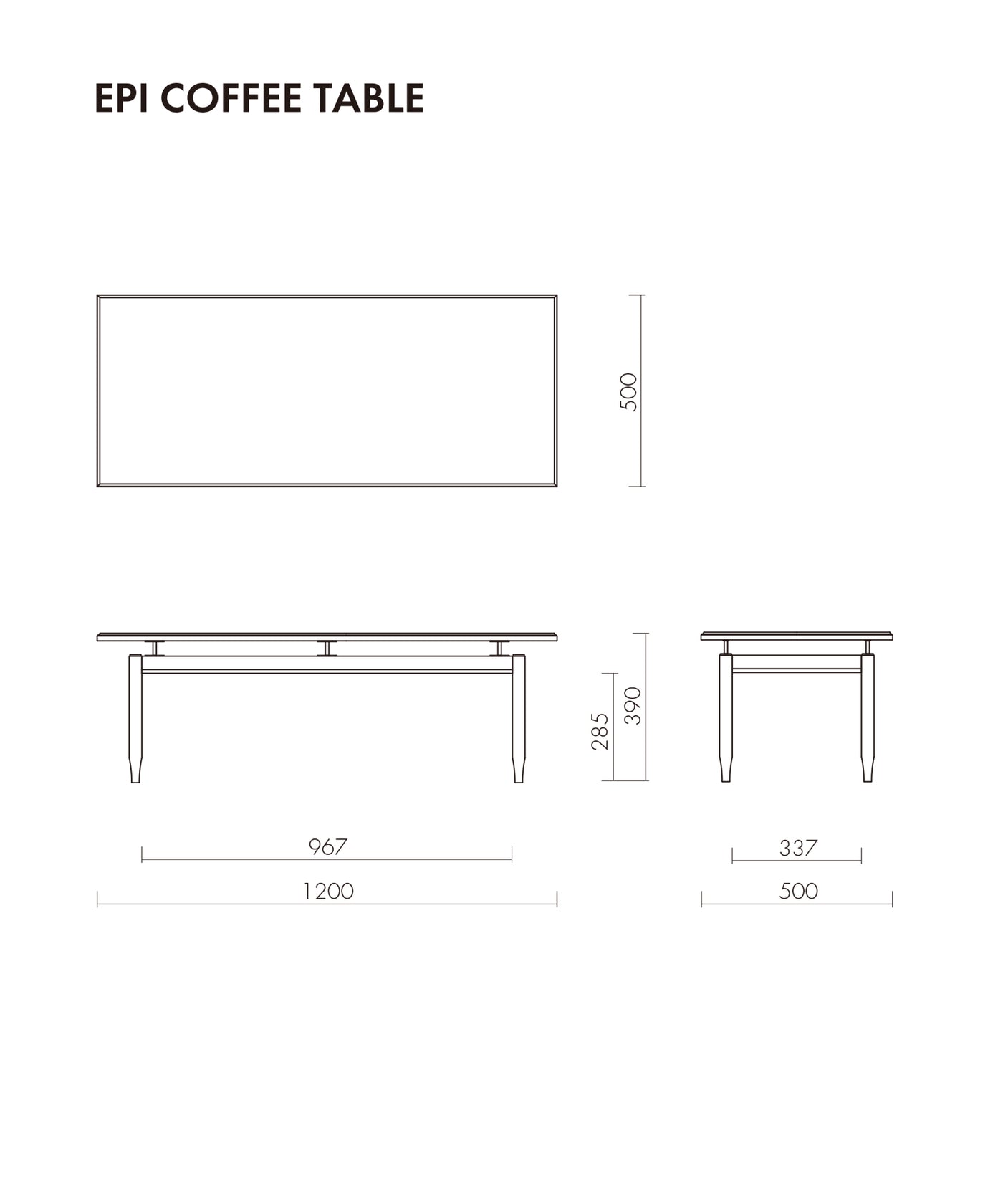 EPI COFFEE TABLE  OAK