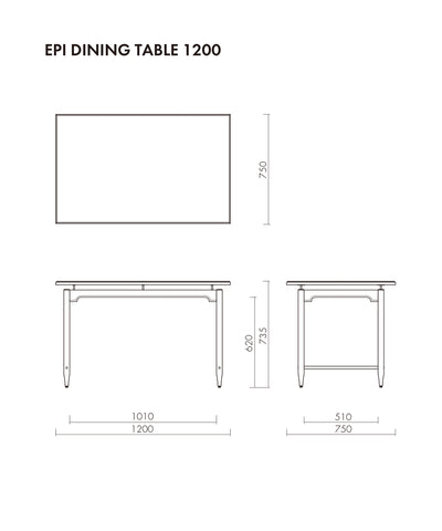 【ecruxe（エクリュクス）】 EPI DINING TABLE WALNUT 1200