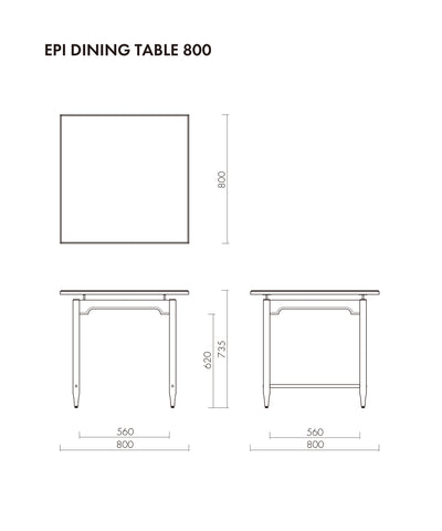 【ecruxe（エクリュクス）】 EPI DINING TABLE WALNUT 800