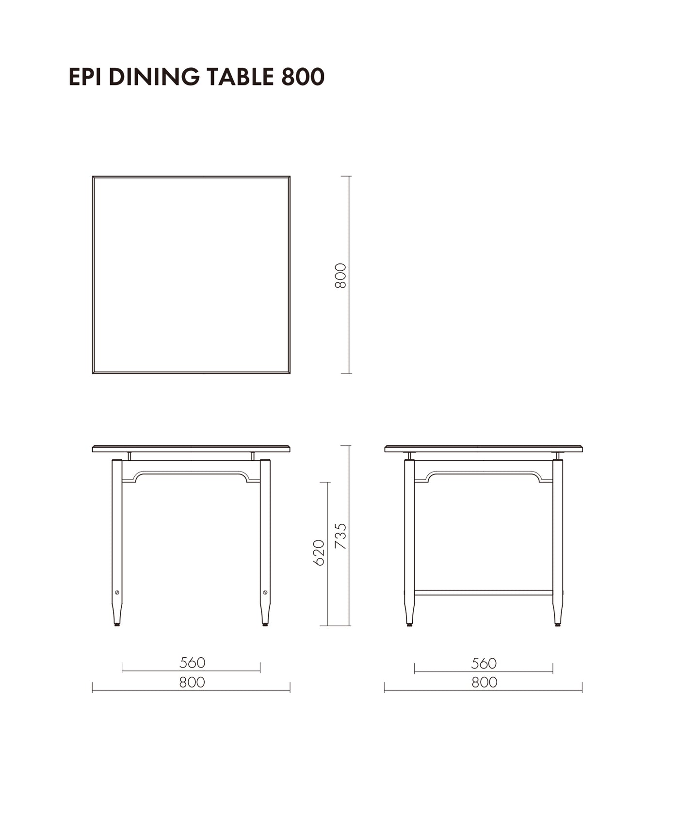 【ecruxe（エクリュクス）】 EPI DINING TABLE OAK 800