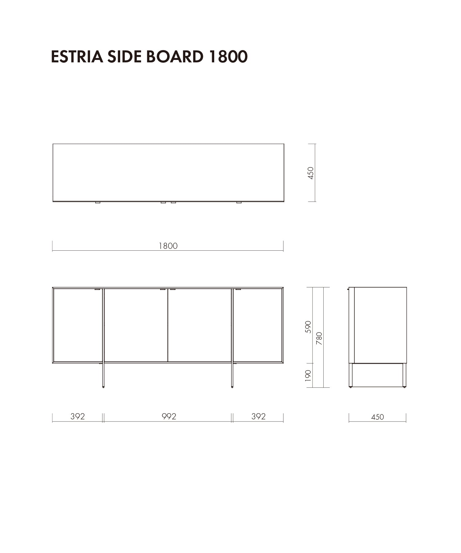 ESTRIA SIDE BOARD 1800