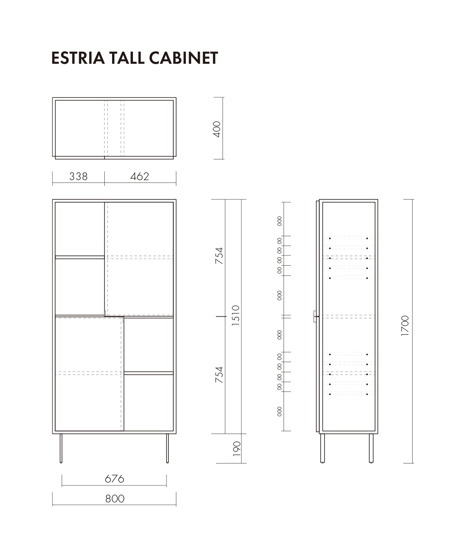 ESTRIA TALL BOOK CABINET