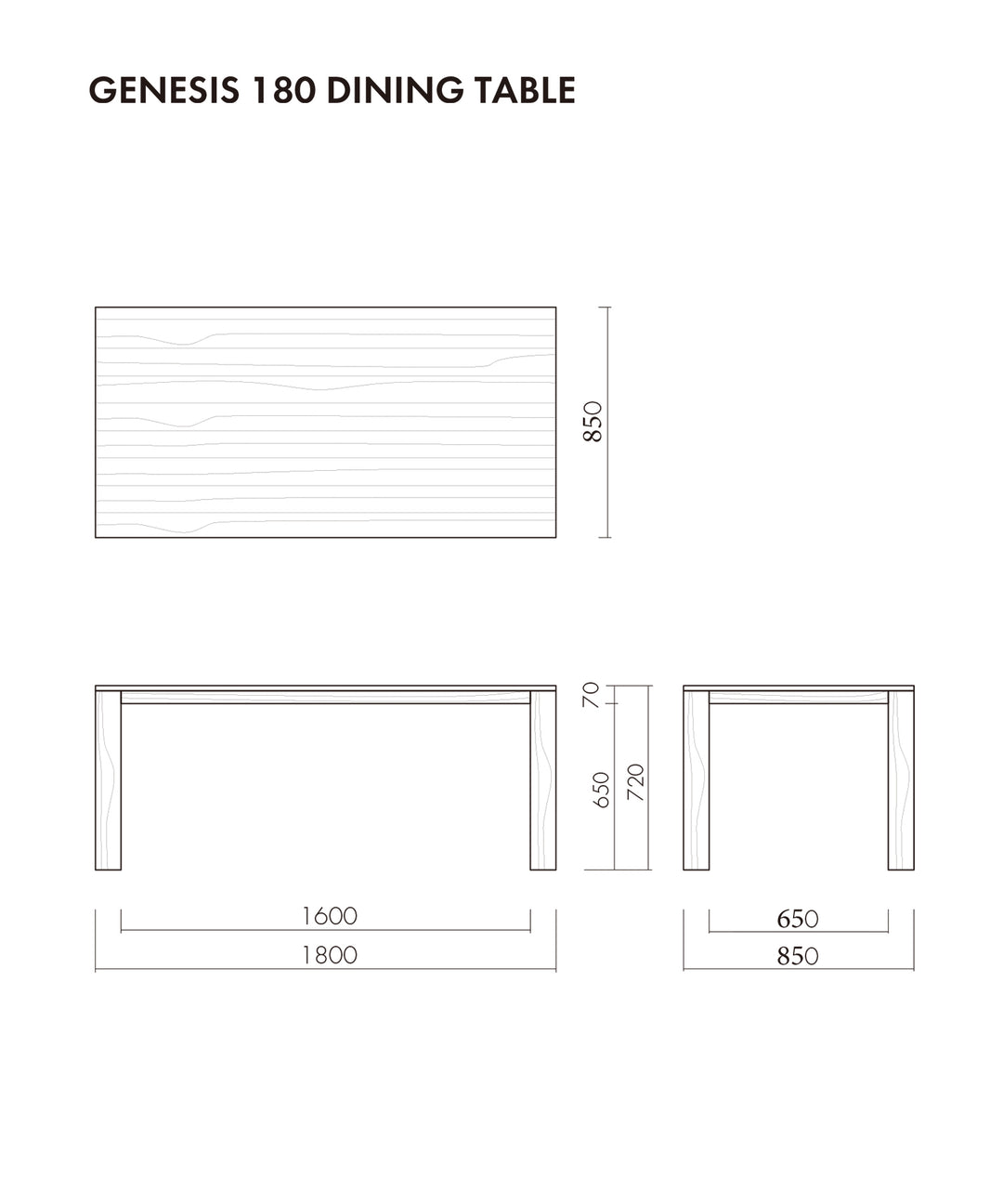 dareels（ダリールズ）GENESIS 180 DINING TABLE ダイニングテーブル