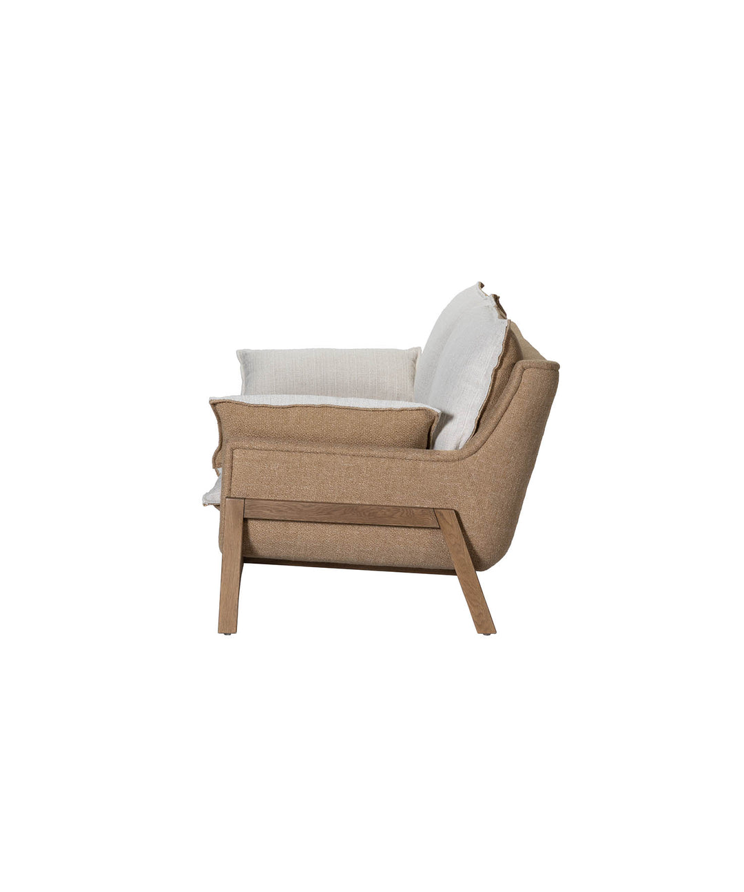 HALO 1人掛けソファー 天然皮革ベージュ系 TIMELESS COMFORT HALO（ハロー）WOODNEST 2P SOFA｜木の温もりとリバーシブルクッション