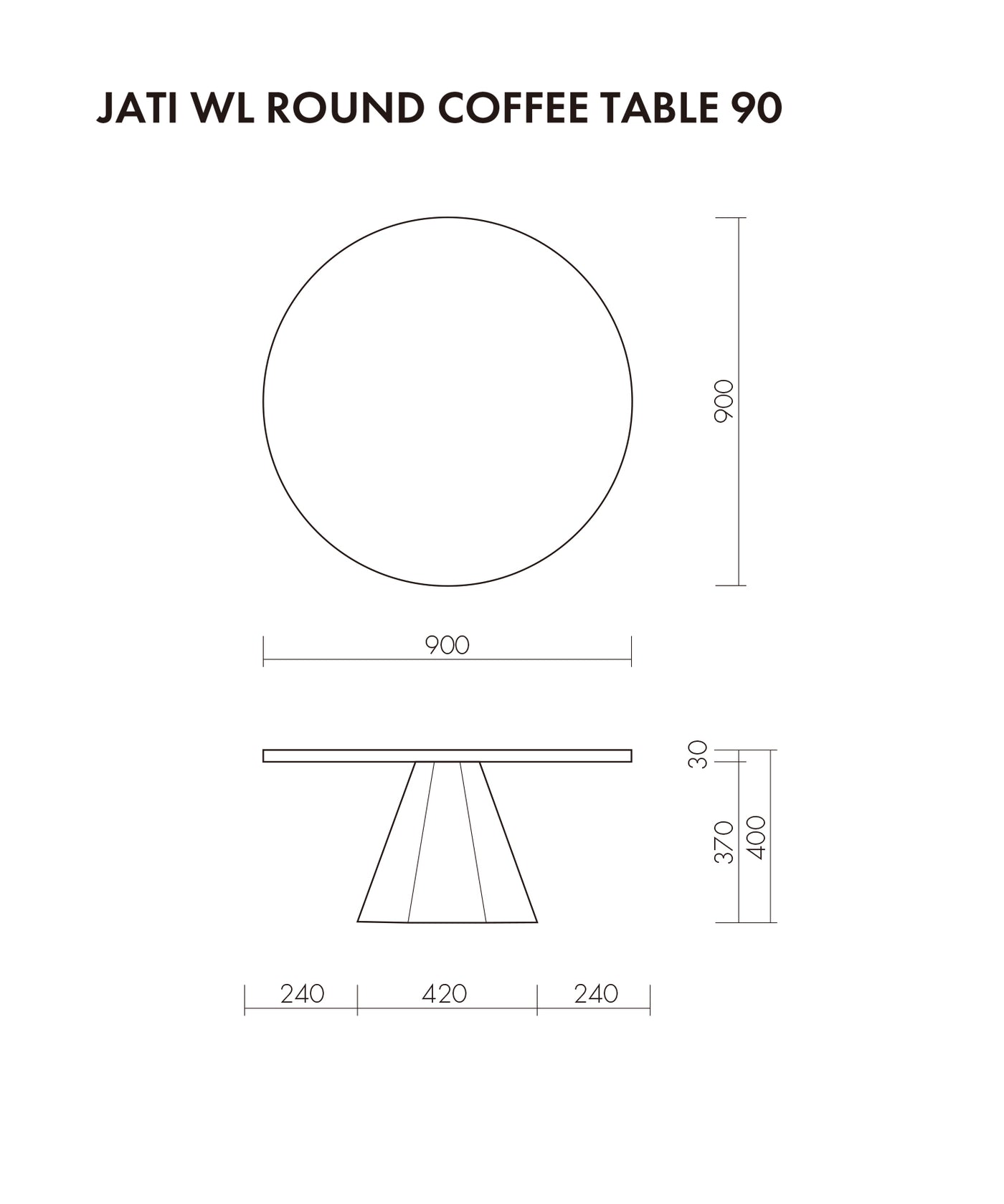 JATI WL ROUND COFFEE TABLE 900