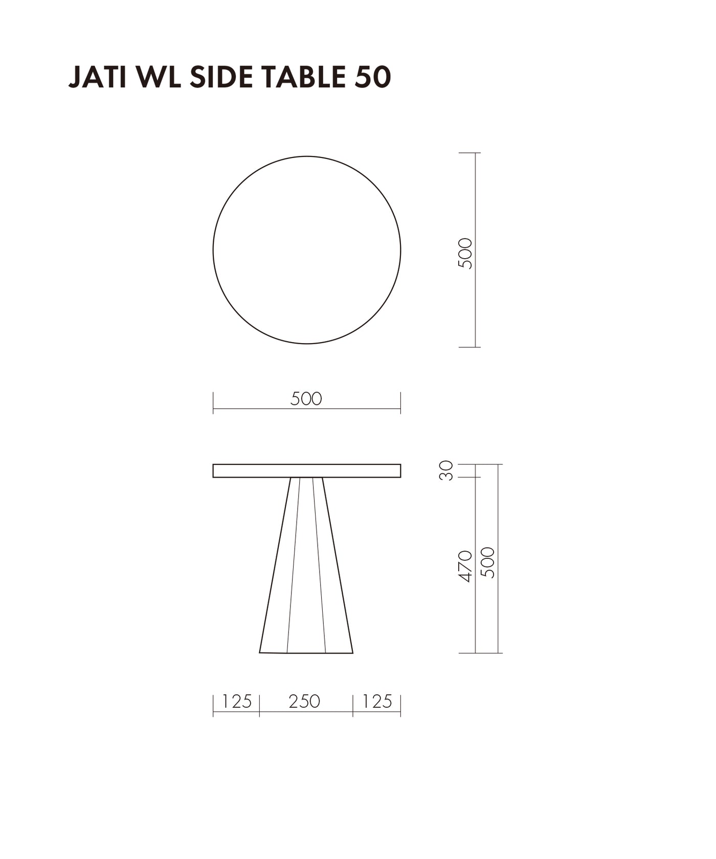JATI WL SIDE TABLE 500