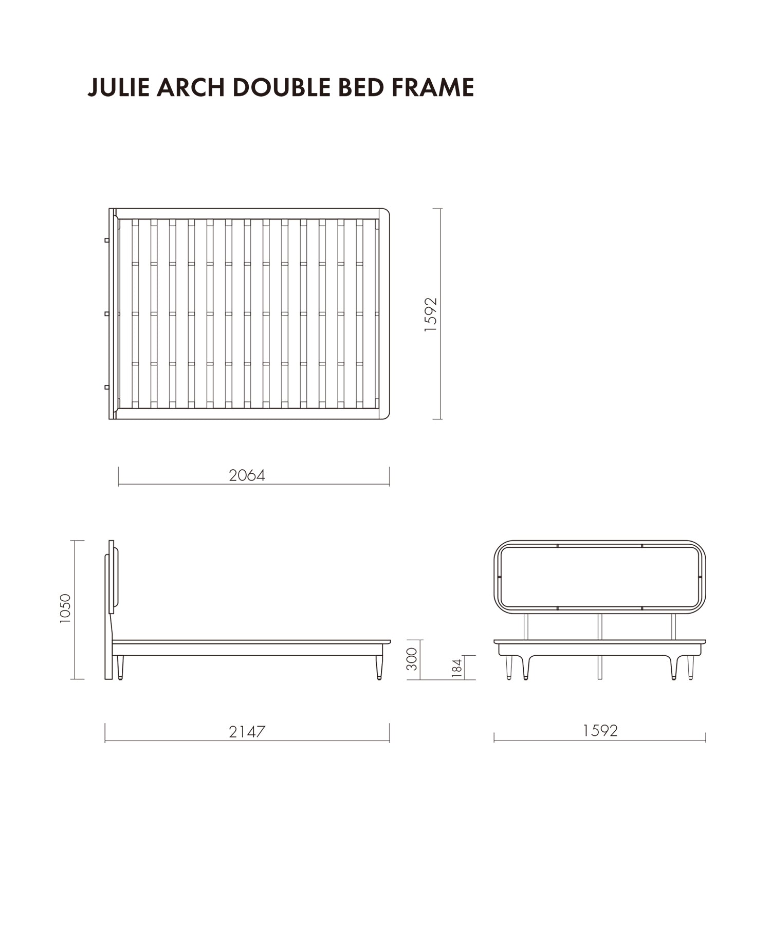 JULIE ARCH DOUBLE BED FRAME