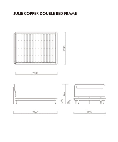 JULIE COPPER DOUBLE BED FRAME