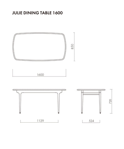 JULIE  DINING TABLE 1600