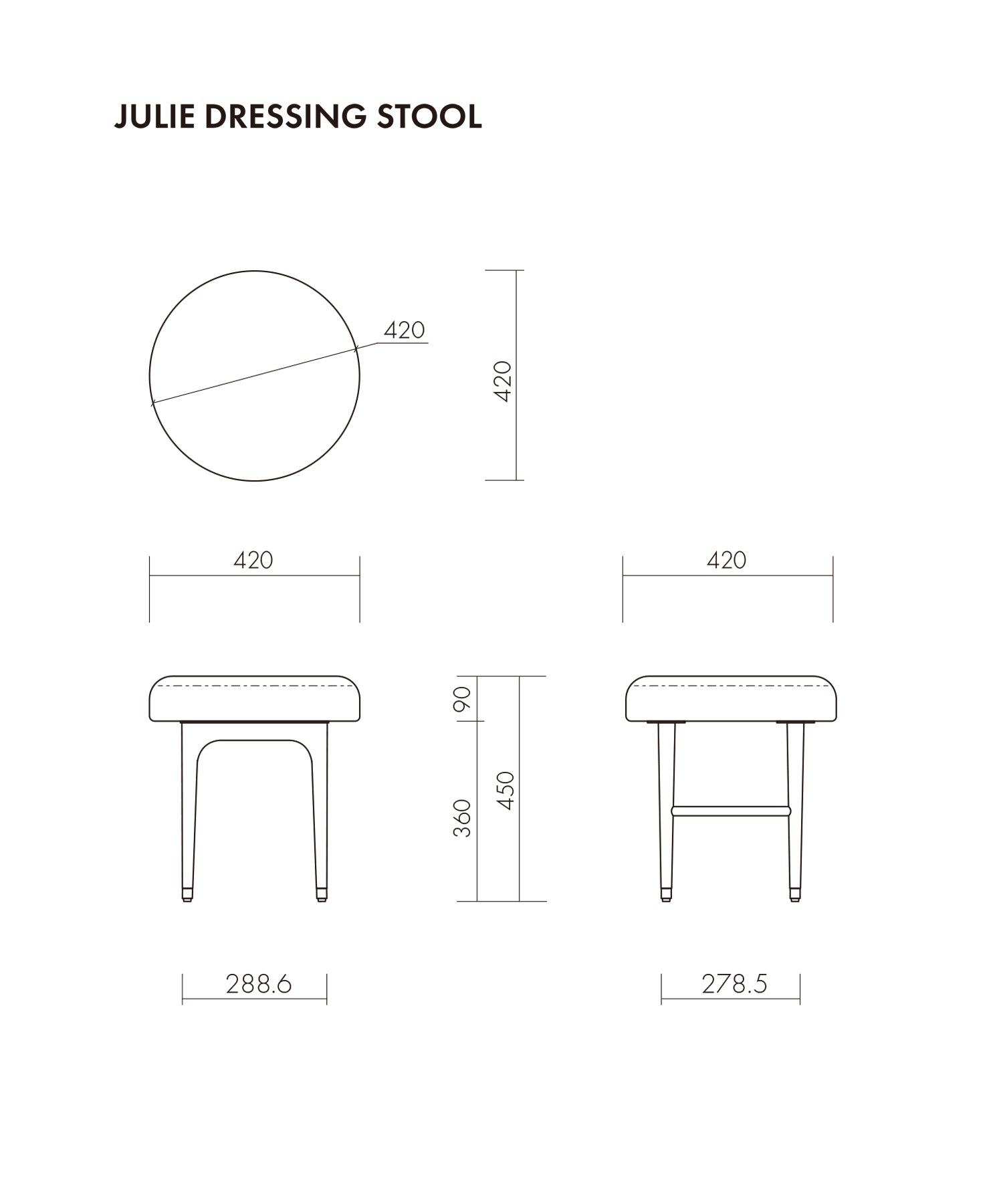 JULIE DRESSING STOOL