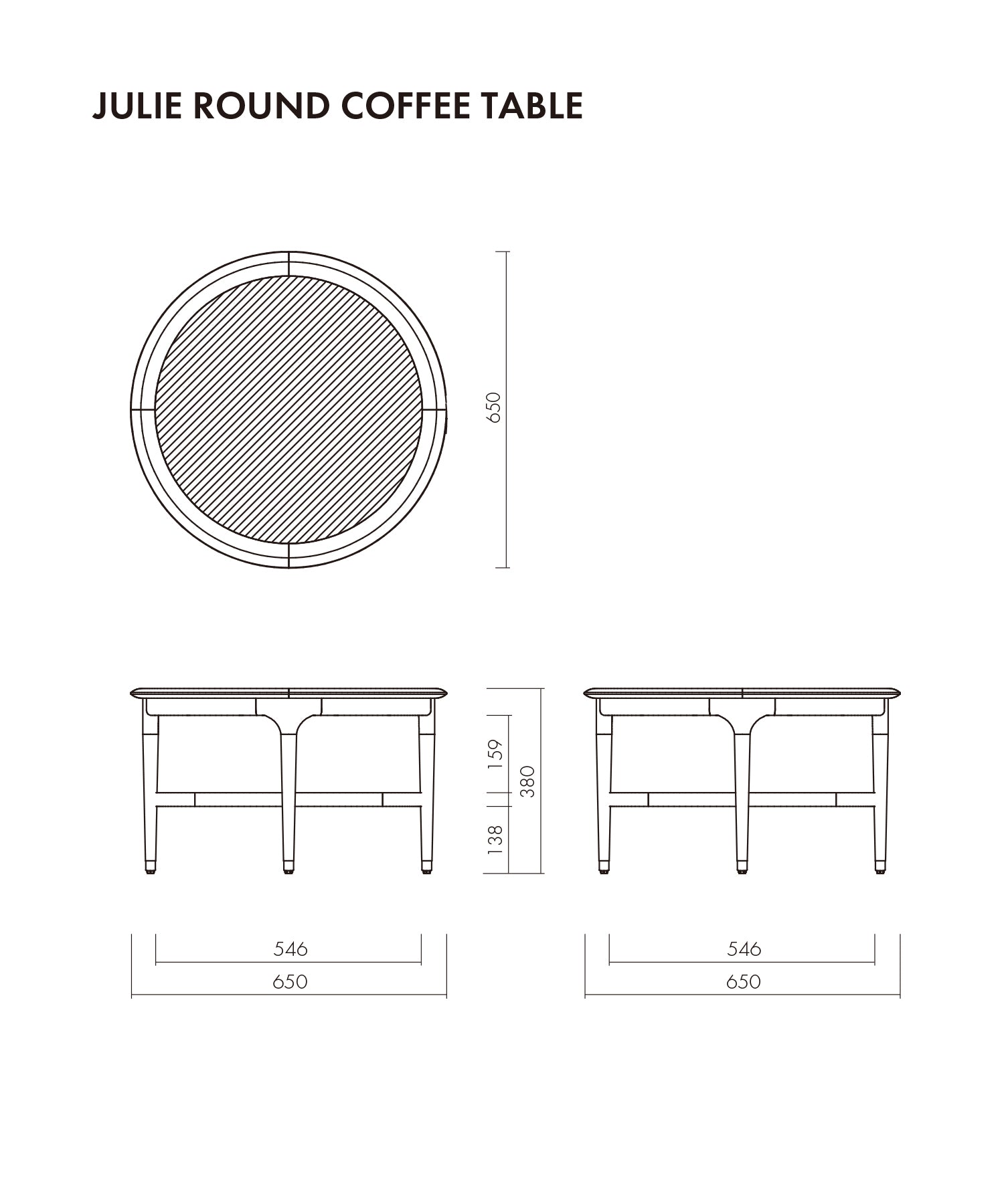 JULIE ROUND COFFEE TABLE