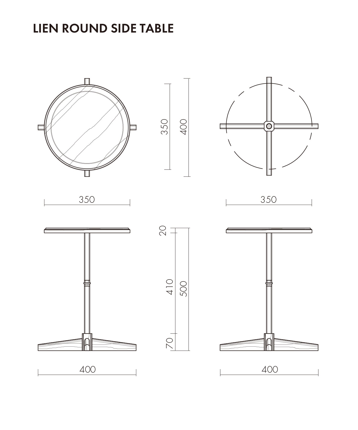LIEN ROUND SIDE TABLE WALNUT