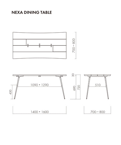 【SQUARE ROOTS（スクエアルーツ）／在庫限り】 NEXA DINING TABLE 1400
