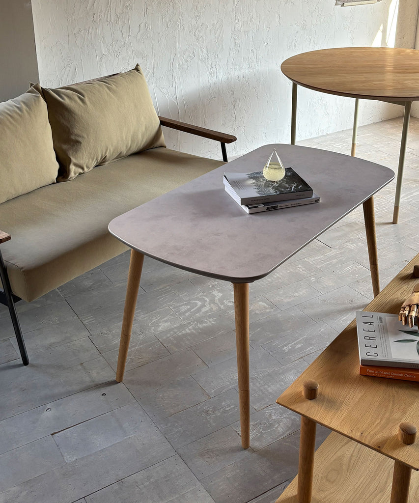 VICKE コタツテーブル 1100｜高さ調節＆モルタル柄デザインが