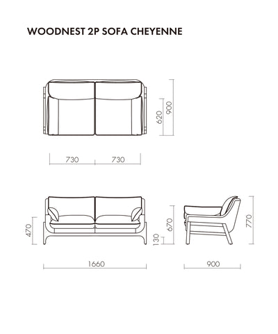 WOODNEST 2P SOFA