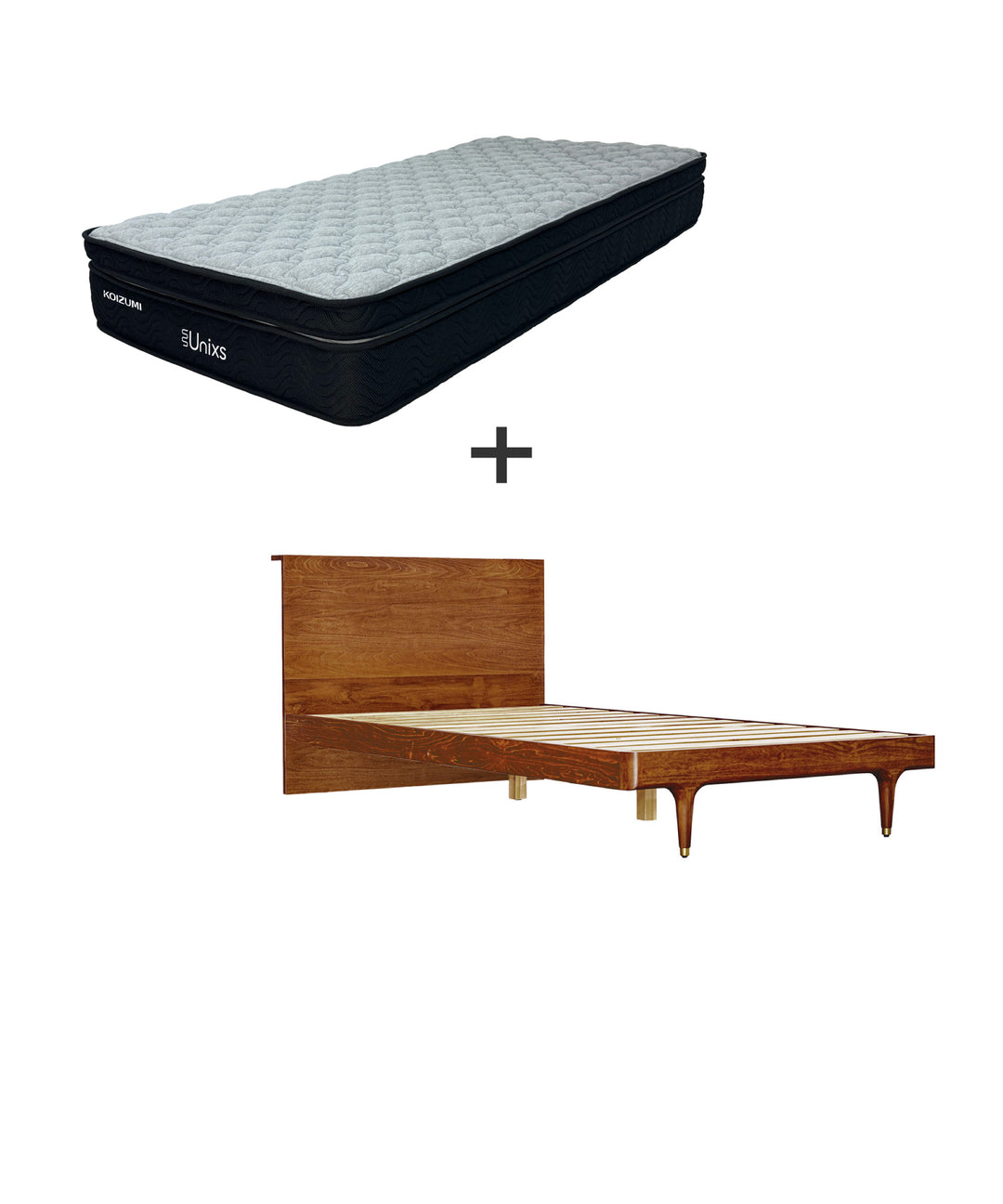 JULIE ベッドフレーム ダークブラウン - 北欧ヴィンテージデザインの