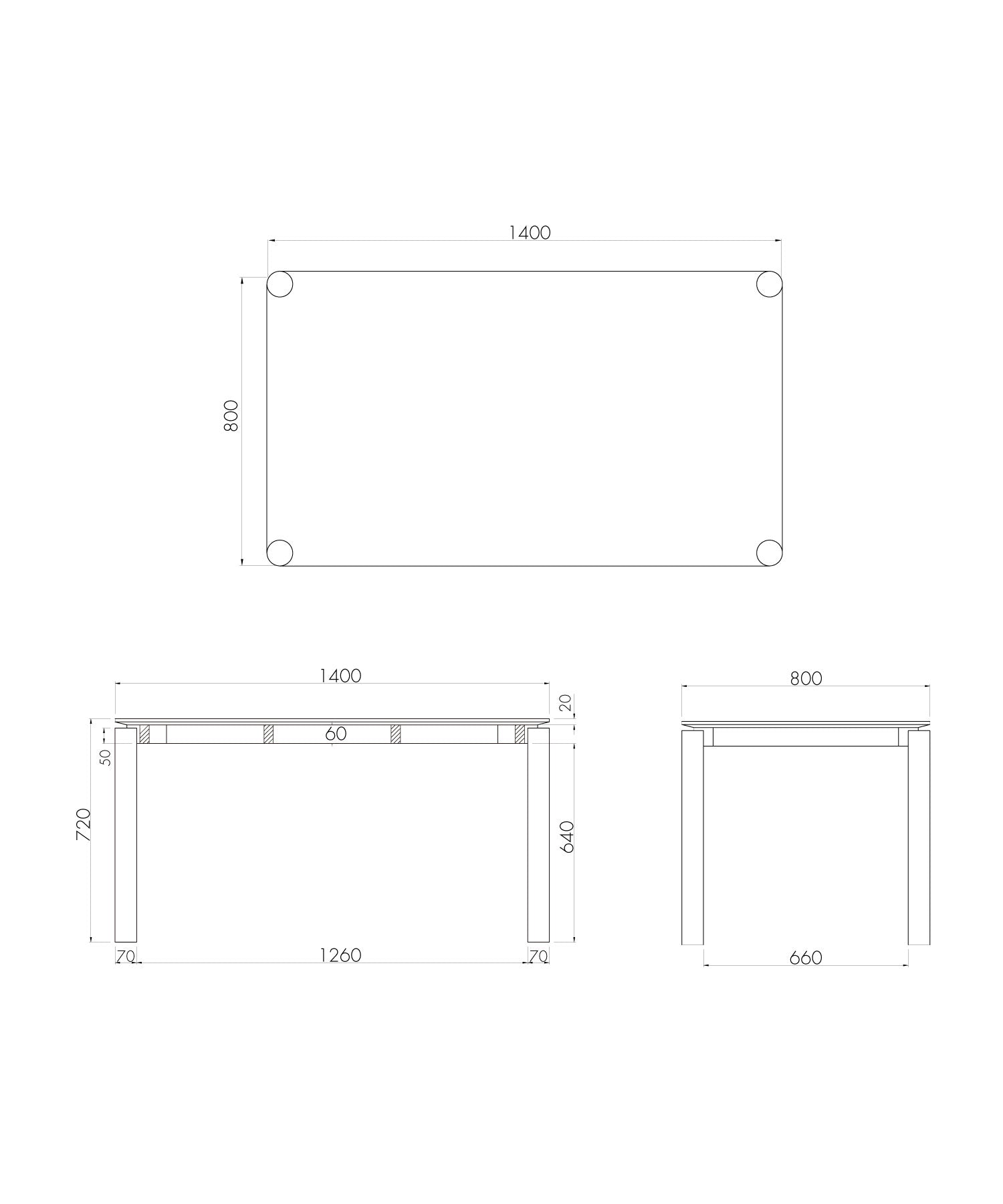 GILI DINING TABLE 1400