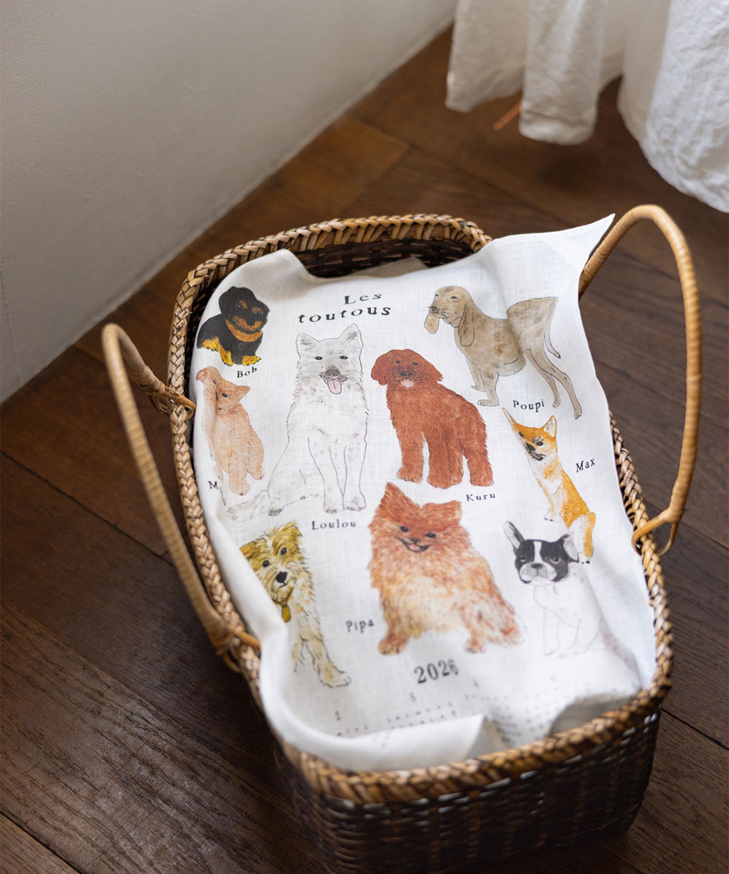 2026リネンファブリックカレンダー 猫 / 犬