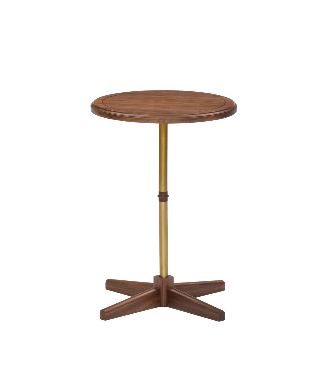 ecruxe（エクリュクス）LIEN ROUND SIDE TABLE WALNUT｜真鍮塗装と木材