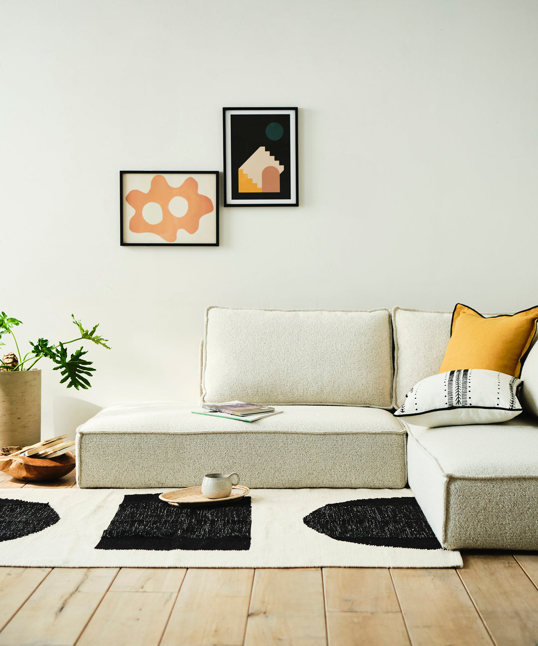 TOFU 3Pソファ｜片側アームレス＆2way仕様のモダンデザイン