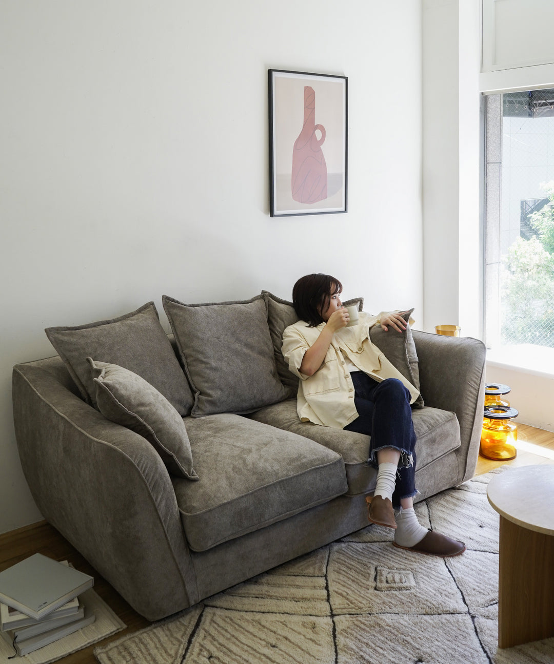 ecruxe｜TREAT ソファ｜全身を包み込む優しさ！リビングの特等席、2人