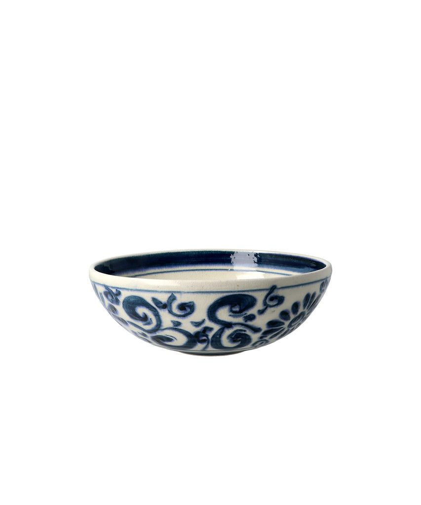 紬平ボウル 染唐草】和食器｜どんぶり｜丼｜美濃焼き｜浅型