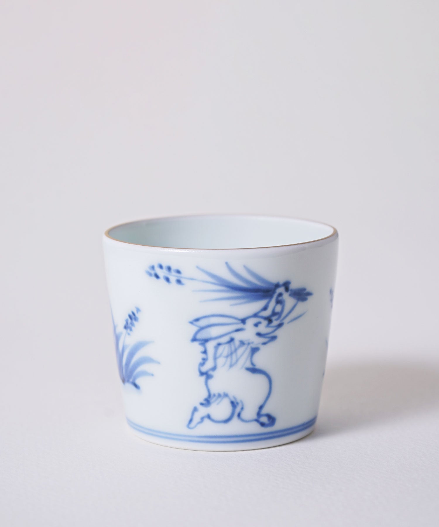 染付鳥獣戯画 薄手ミニそば猪口