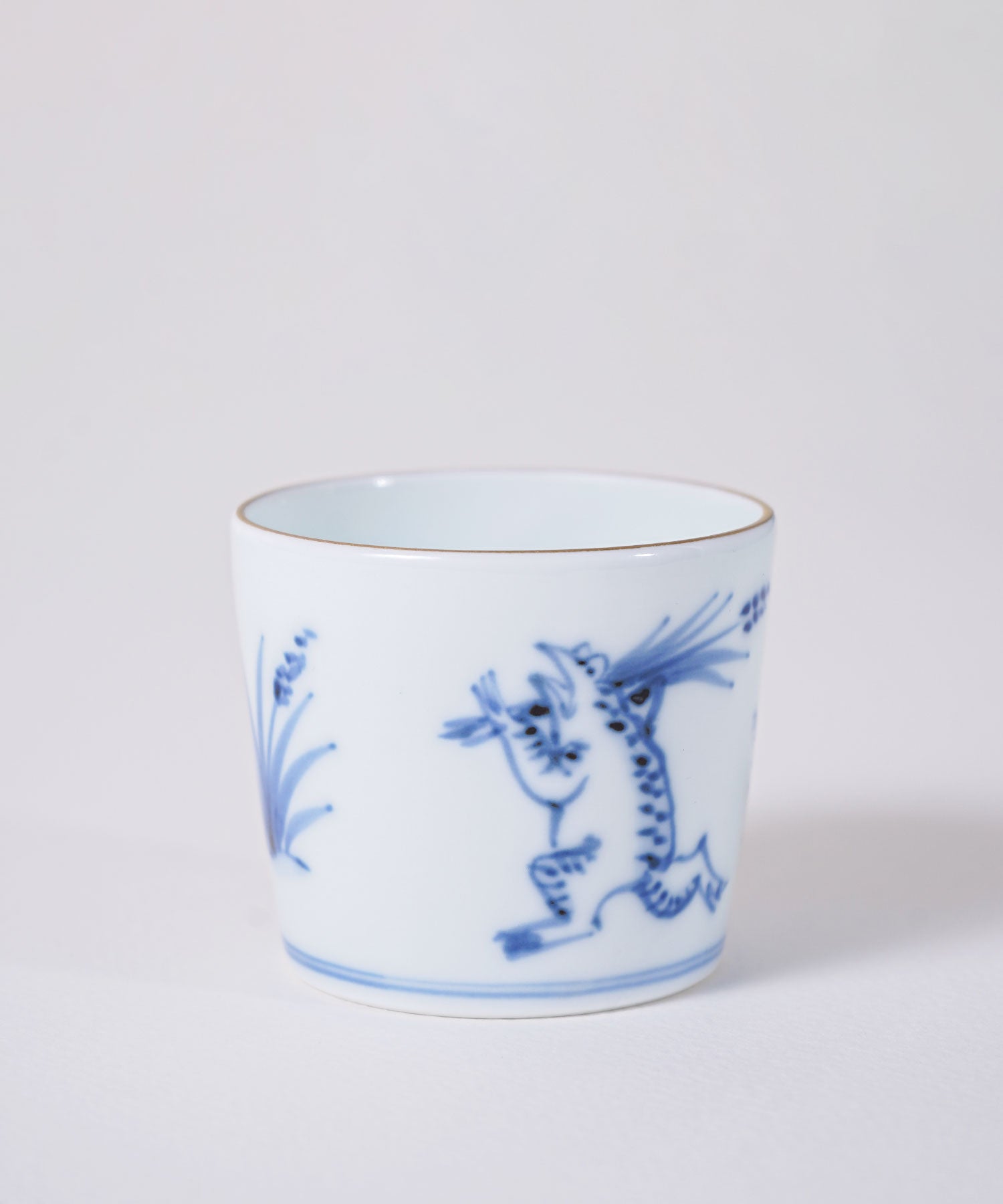 染付鳥獣戯画 薄手ミニそば猪口