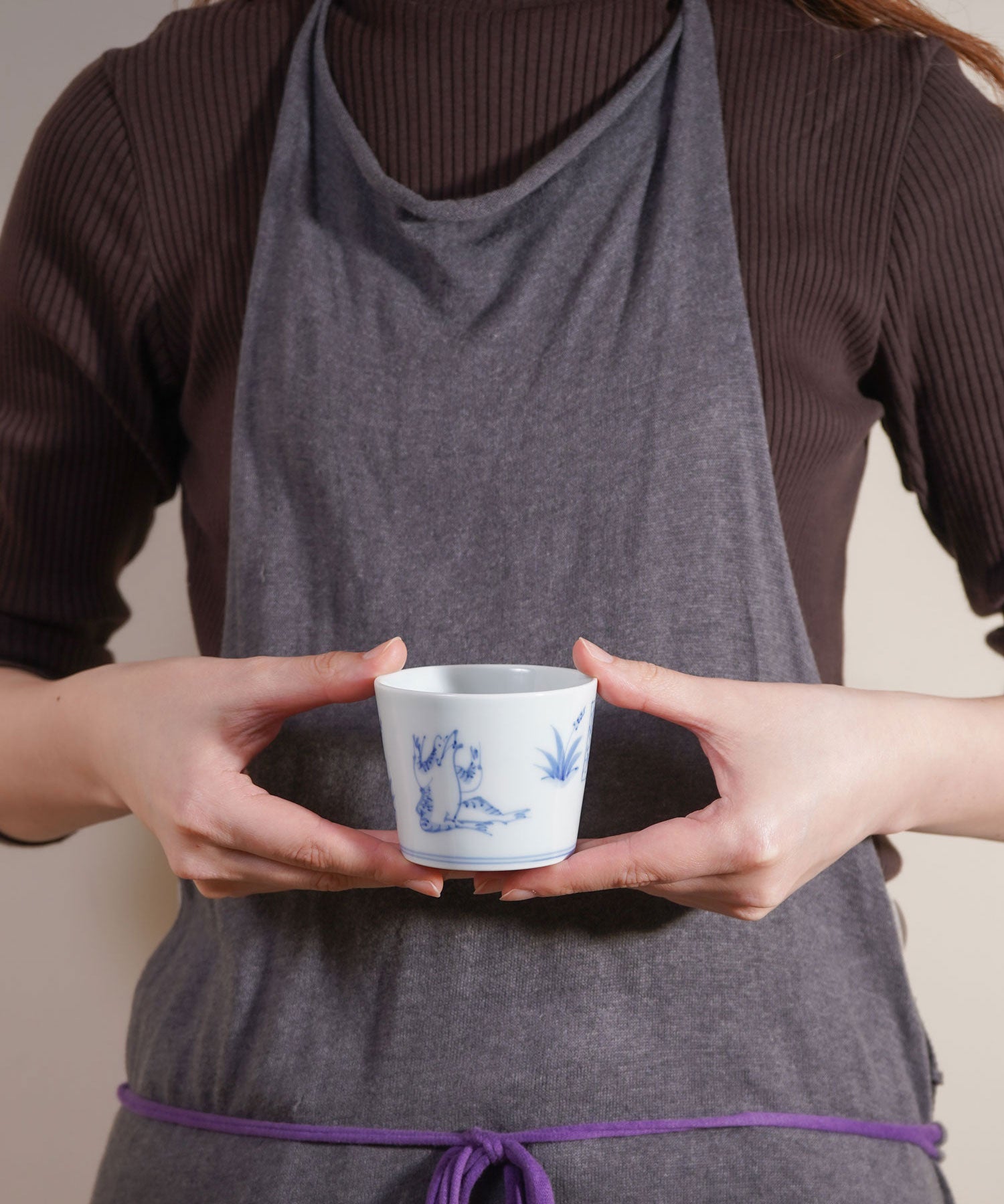 染付鳥獣戯画 そば猪口