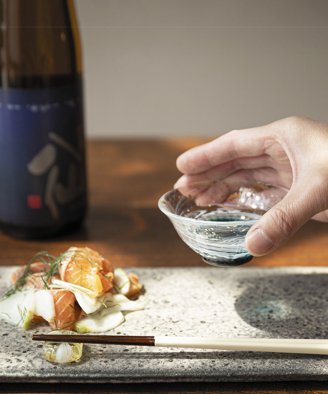 津軽びいどろ 爽華 金彩 盃｜木箱入り おちょこ 平盃 日本酒 酒器