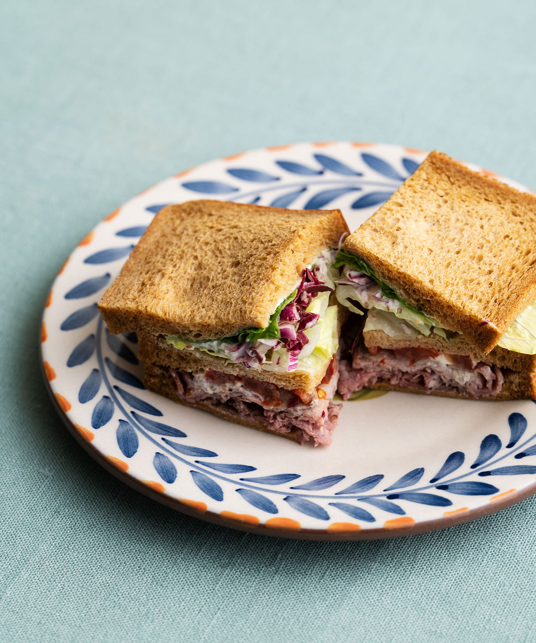 MARIA PORTUGAL TERRACOTA / ALFAMA サラダプレート｜手書きの花柄と