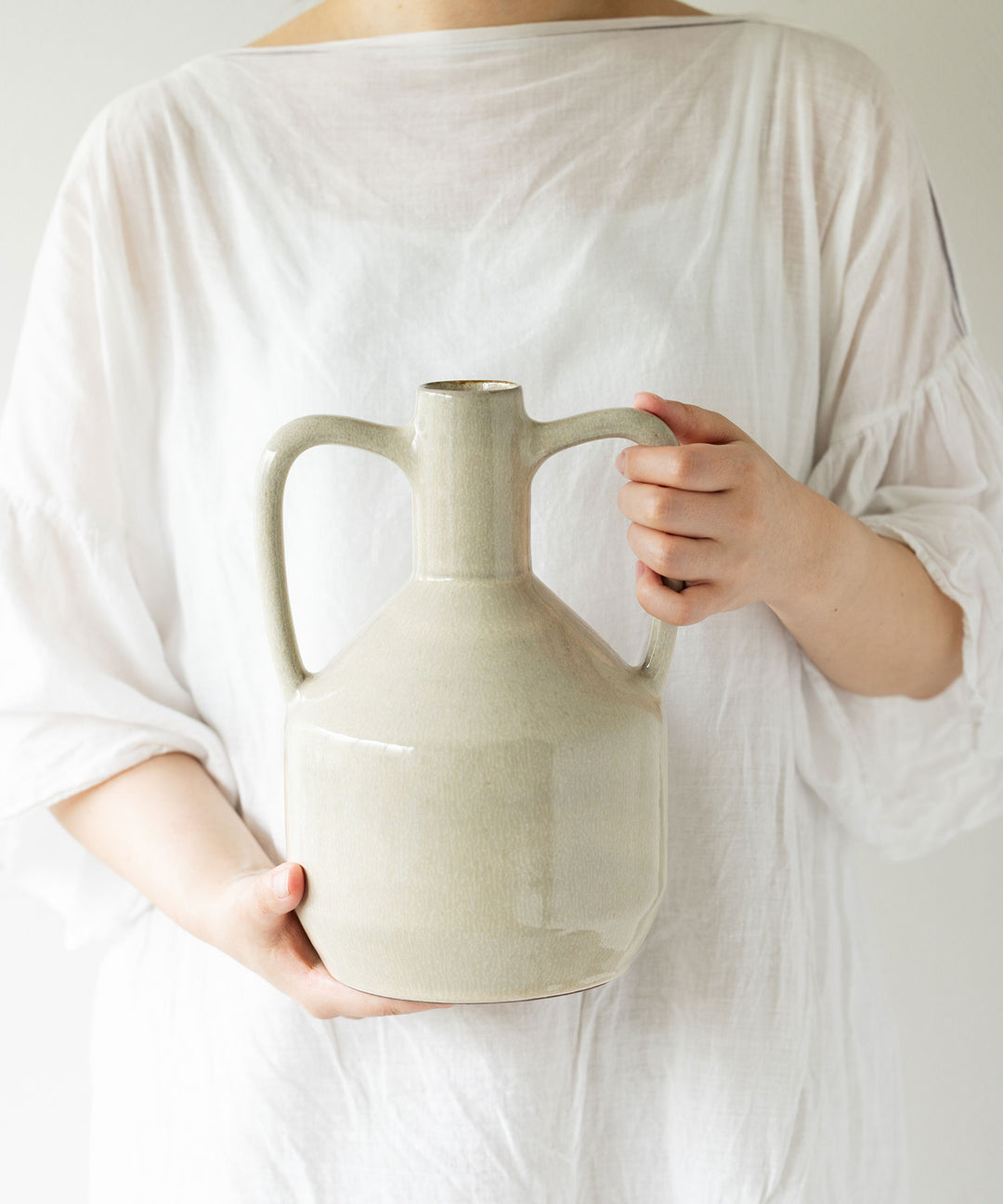 MARIA PORTUGAL TERRACOTA / シャイニークリーム フラワーベース｜優雅