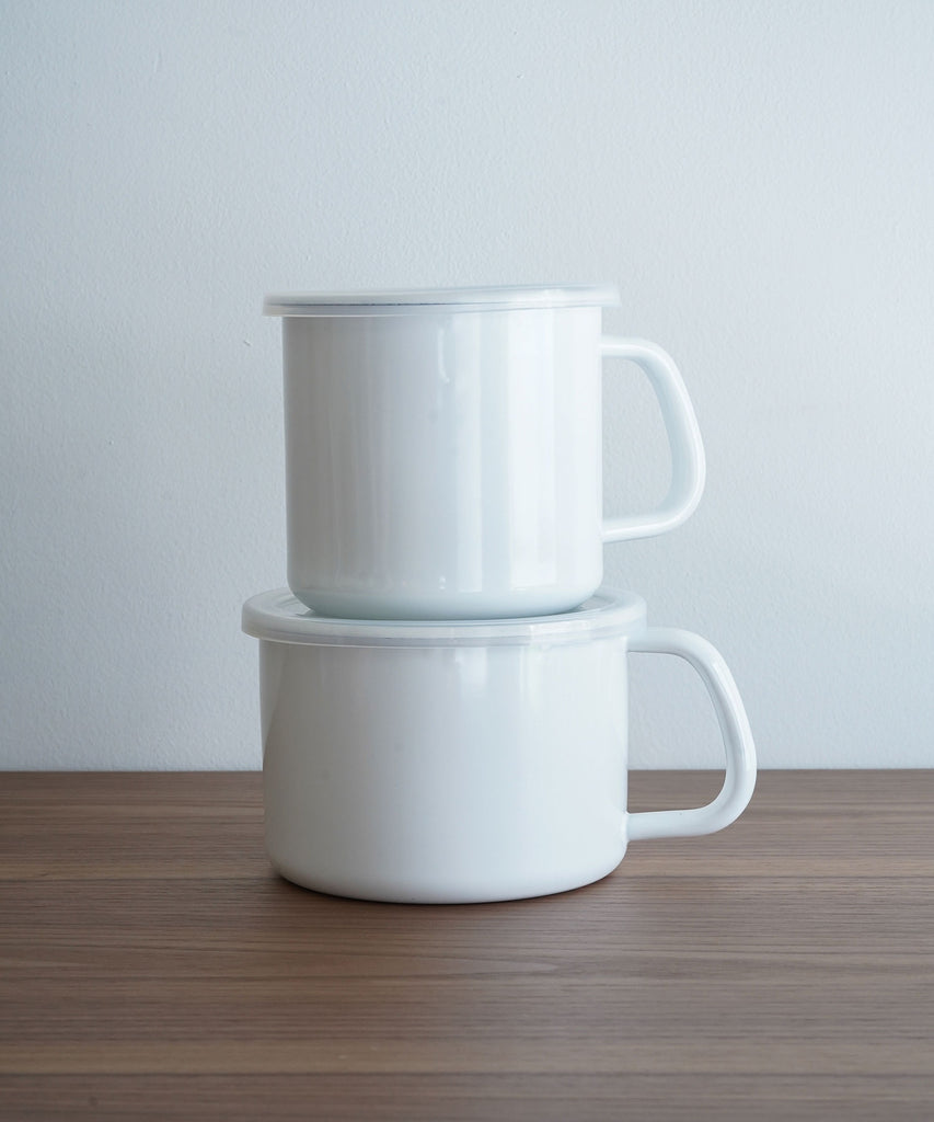 野田琺瑯 ホワイトシリーズ 持ち手付ラウンド - シンプルで使いやすい