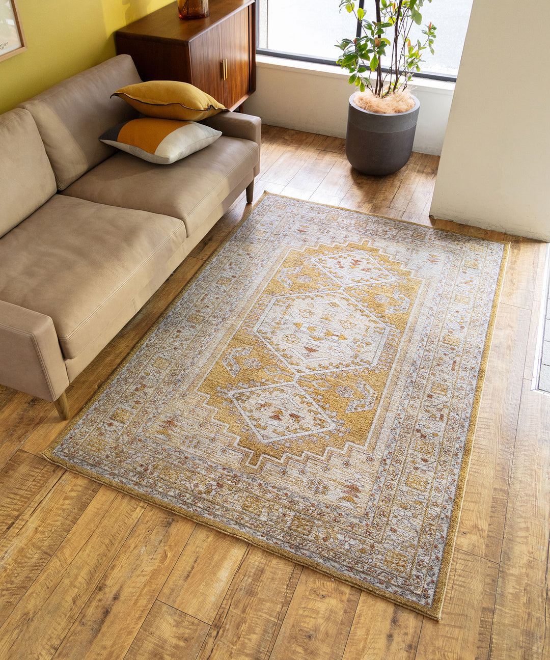 RugRu LUCAS RUG 1400×2000mm - ベルギー製モケット織りの幾何学